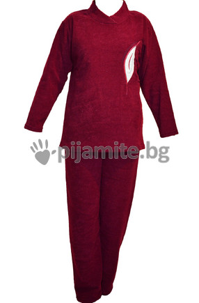 Дамска пижама - дълъг ръкав - хавлия Листо 61137